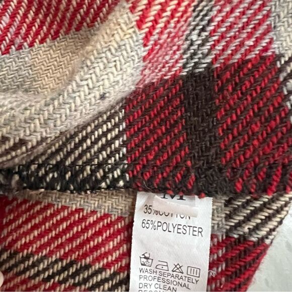 Unidear open waterfall front Unidear Flannel plaid vest size M cotton Blend - Picture 4 of 7